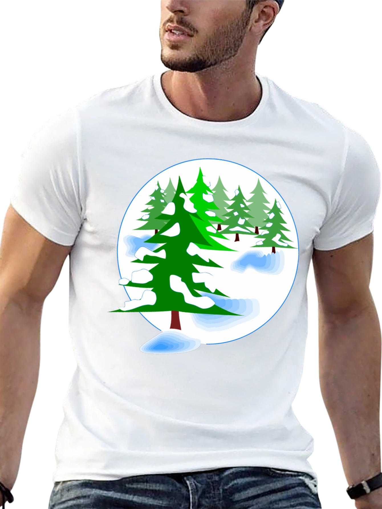 Winter Pine Tree Graphic T-Shirt