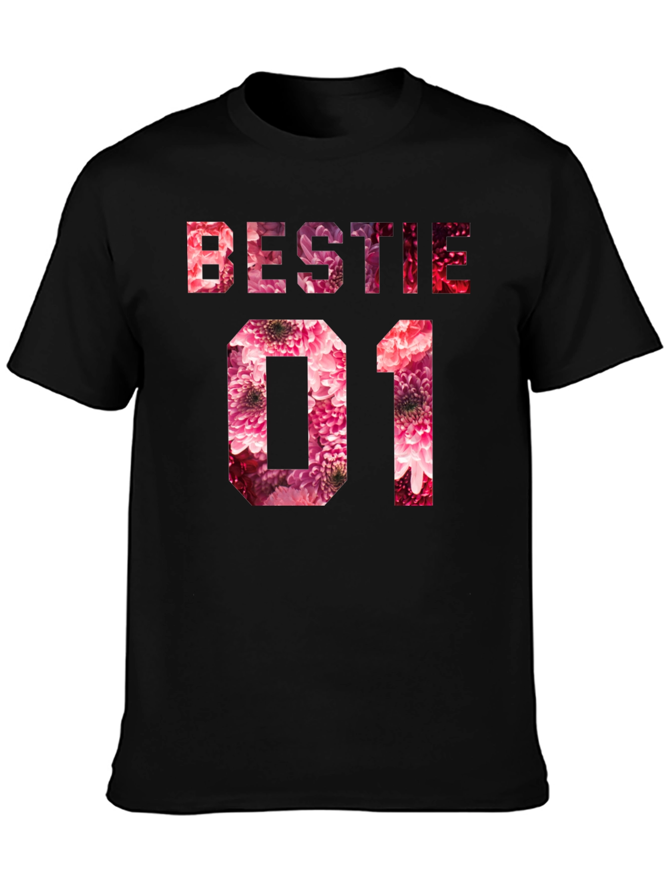 Bestie 01 Floral T-Shirt - Cute Matching Tee