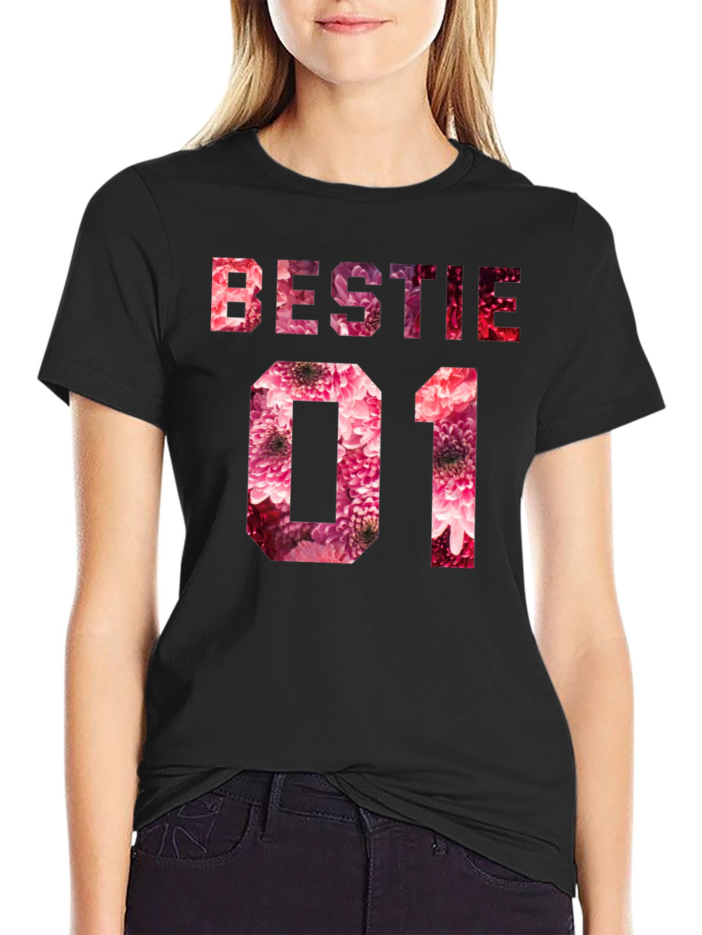 Bestie 01 Floral T-Shirt - Cute Matching Tee