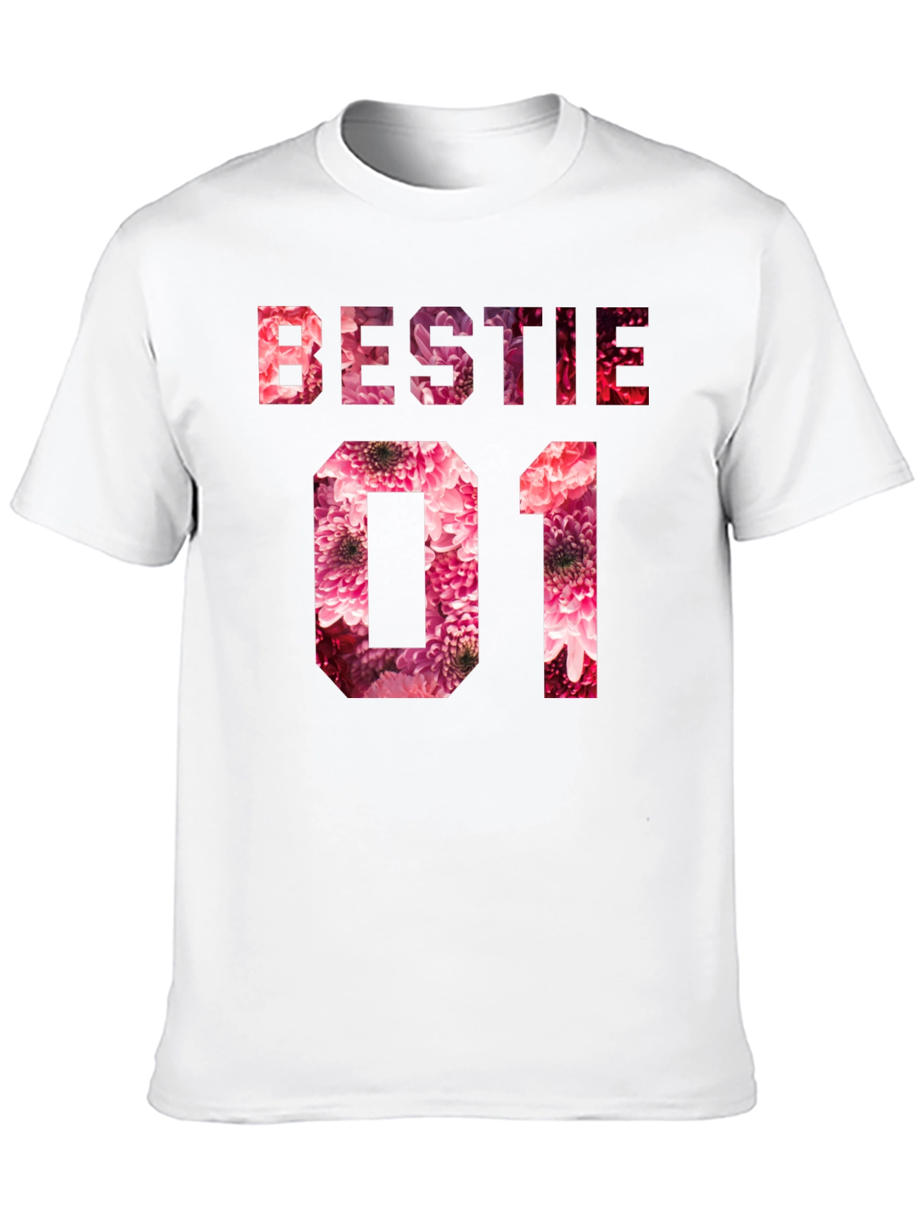 Bestie 01 Floral T-Shirt - Cute Matching Tee