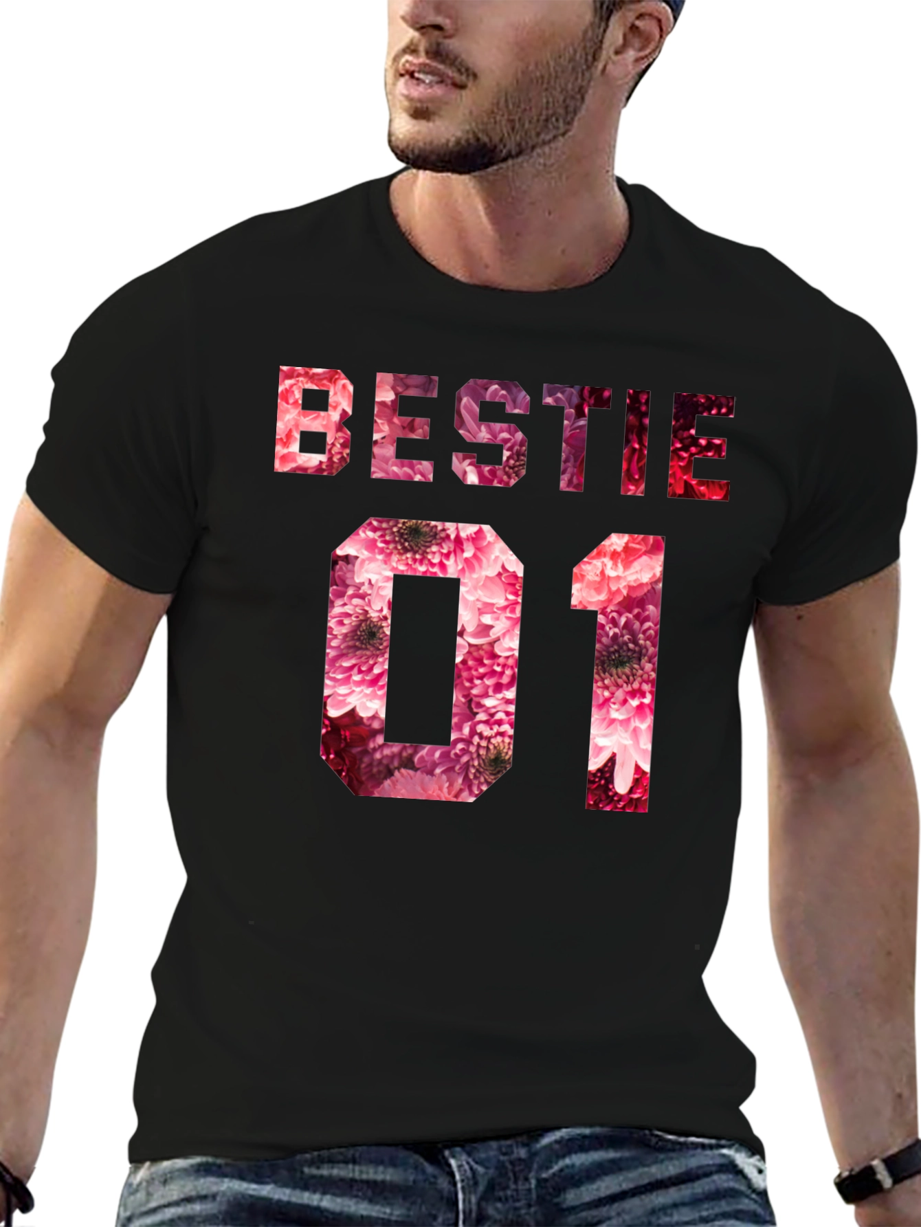 Bestie 01 Floral T-Shirt - Cute Matching Tee