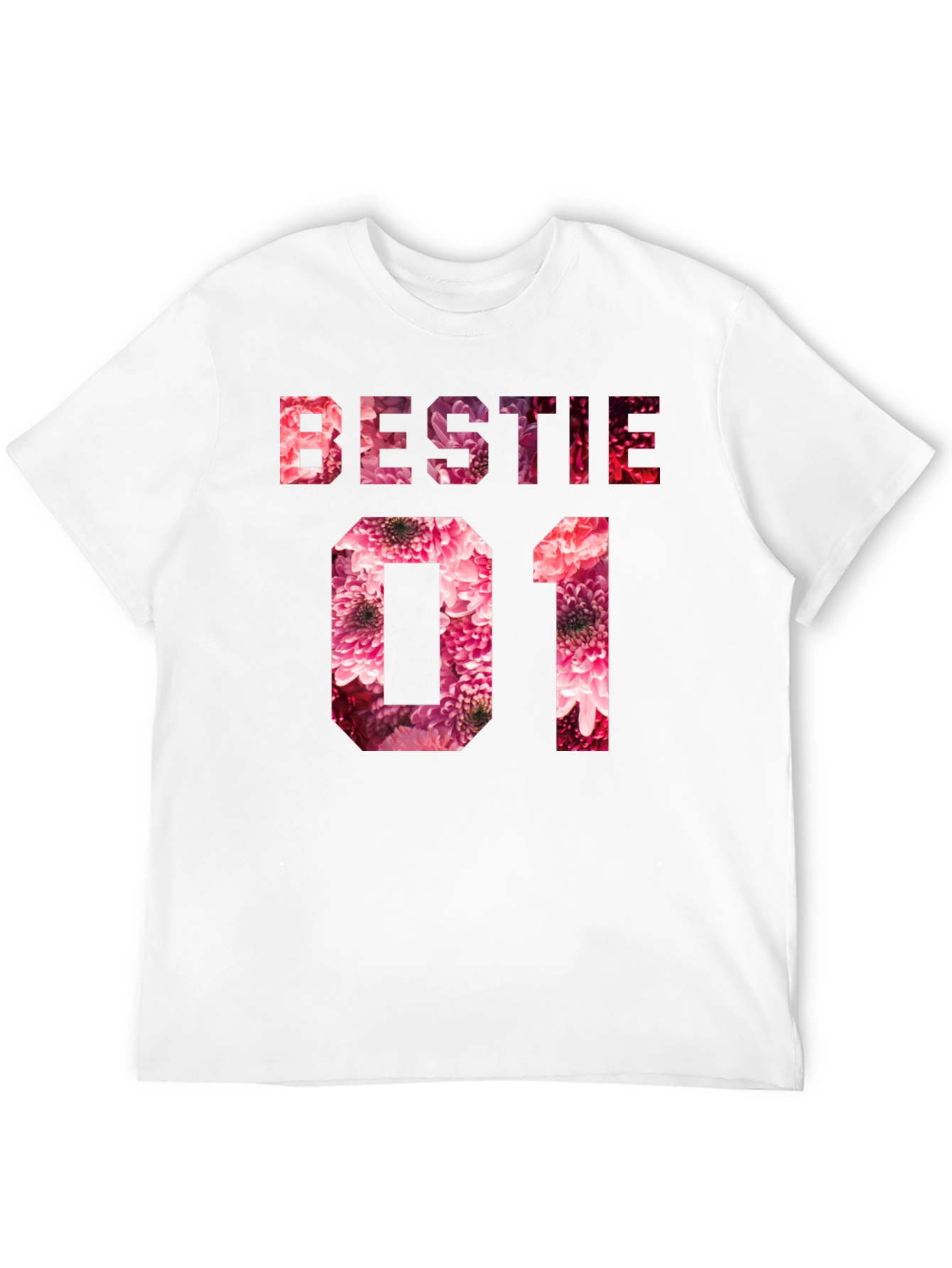 Bestie 01 Floral T-Shirt - Cute Matching Tee