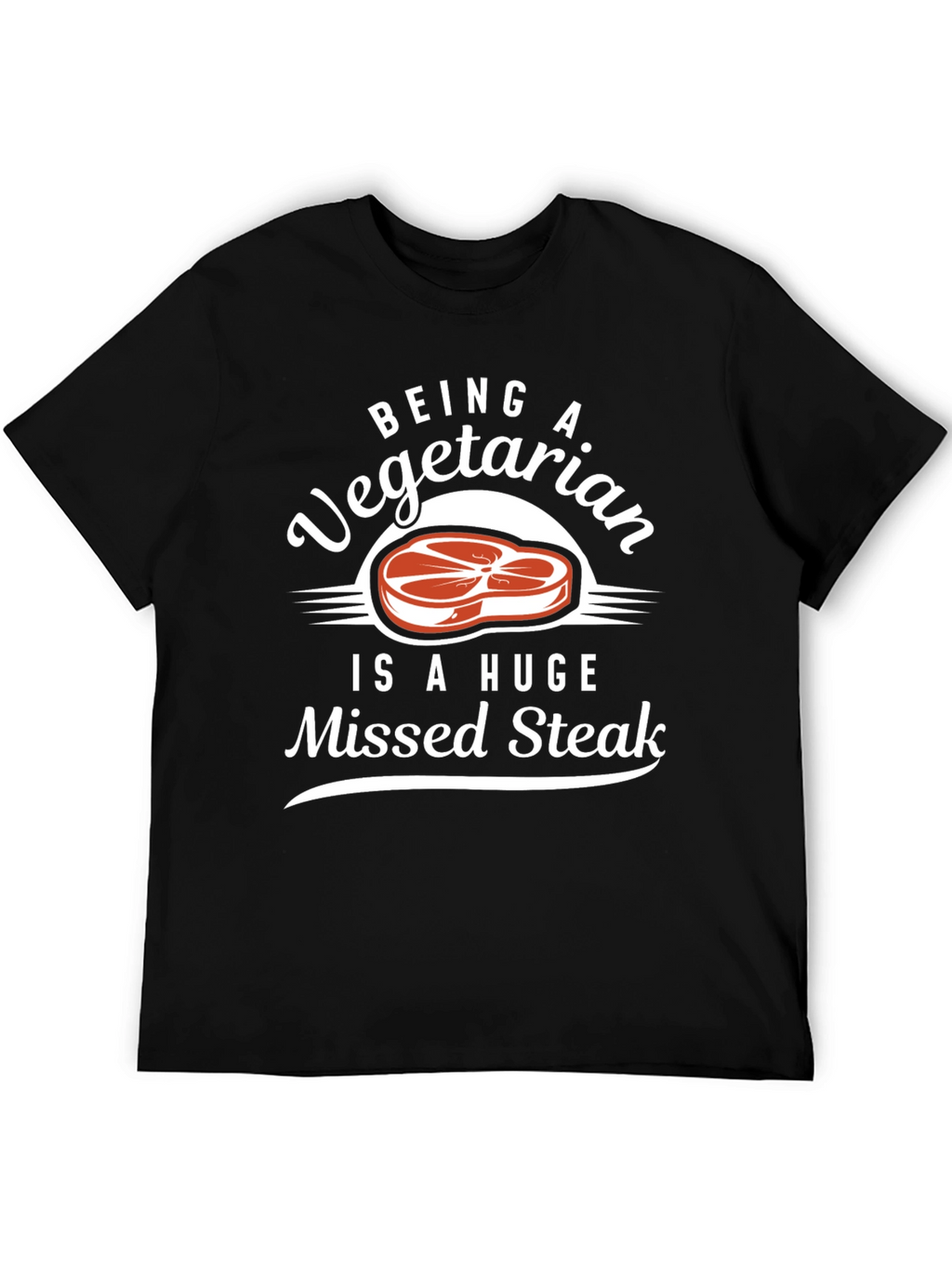 Vegetarian Missed Steak Graphic Tee - Funny Foodie Shirt