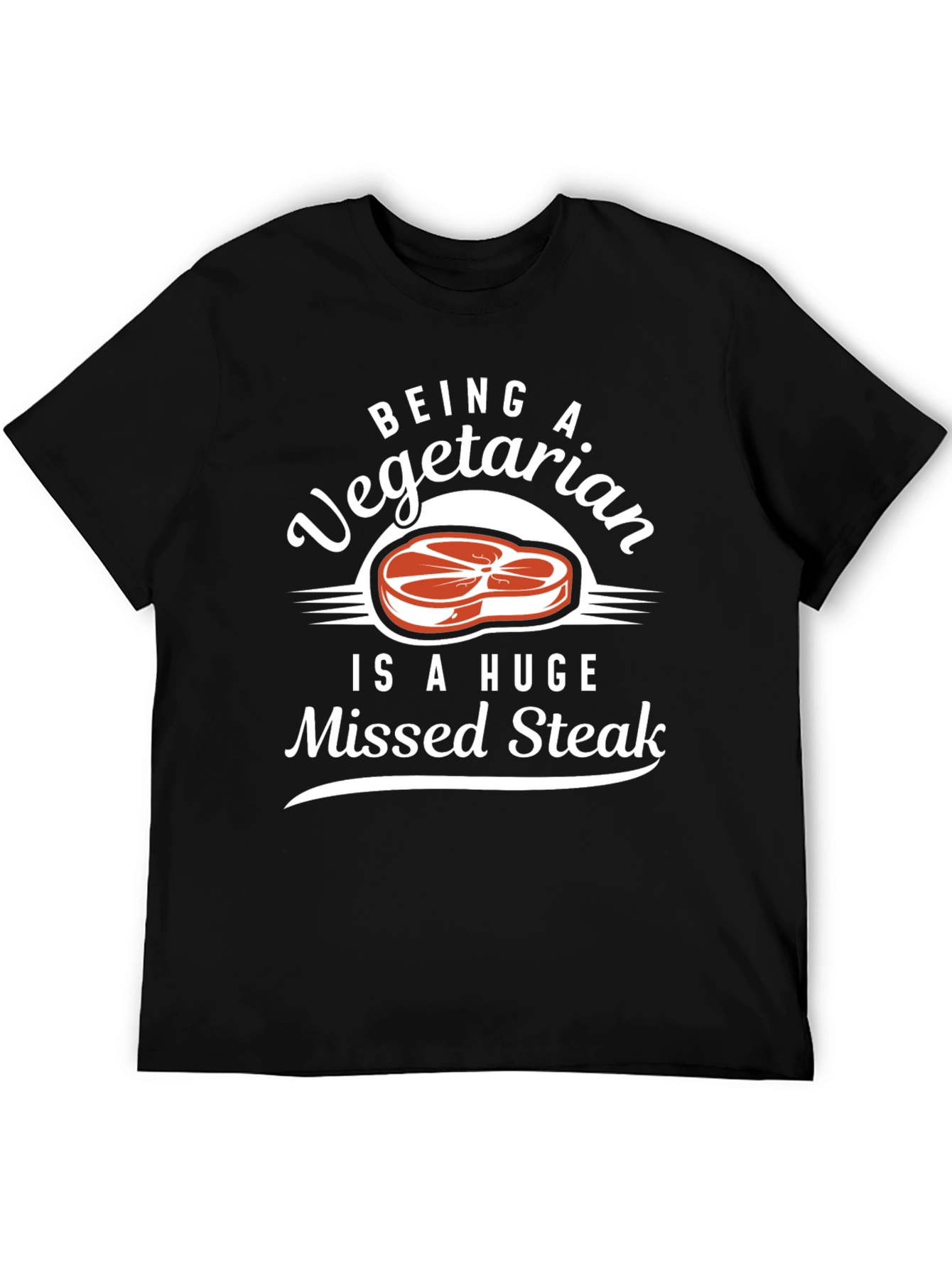 Vegetarian Missed Steak Graphic Tee - Funny Foodie Shirt