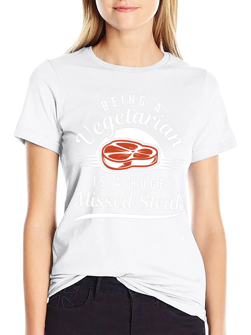Vegetarian Missed Steak Graphic Tee - Funny Foodie Shirt