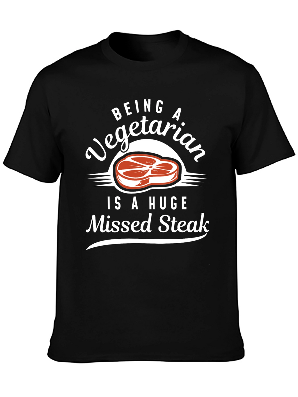 Vegetarian Missed Steak Graphic Tee - Funny Foodie Shirt