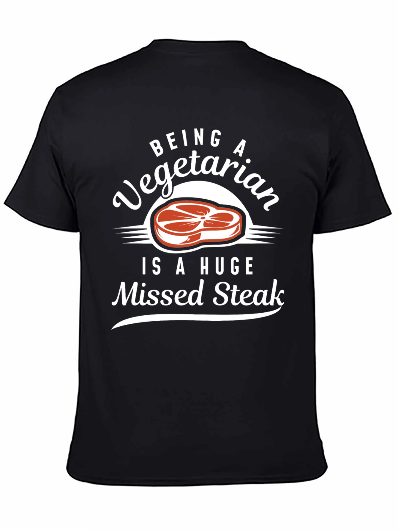 Vegetarian Missed Steak Graphic Tee - Funny Foodie Shirt