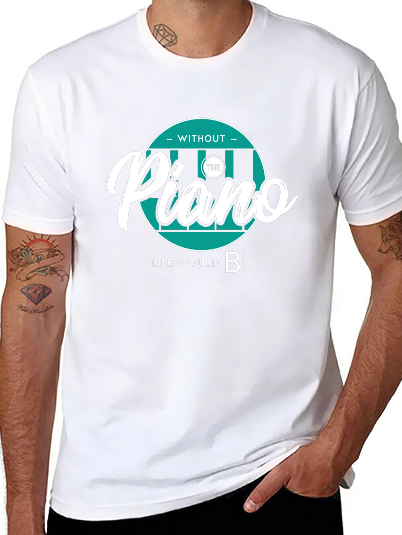 Piano Lover T-Shirt: Without The Piano Life Would B♭