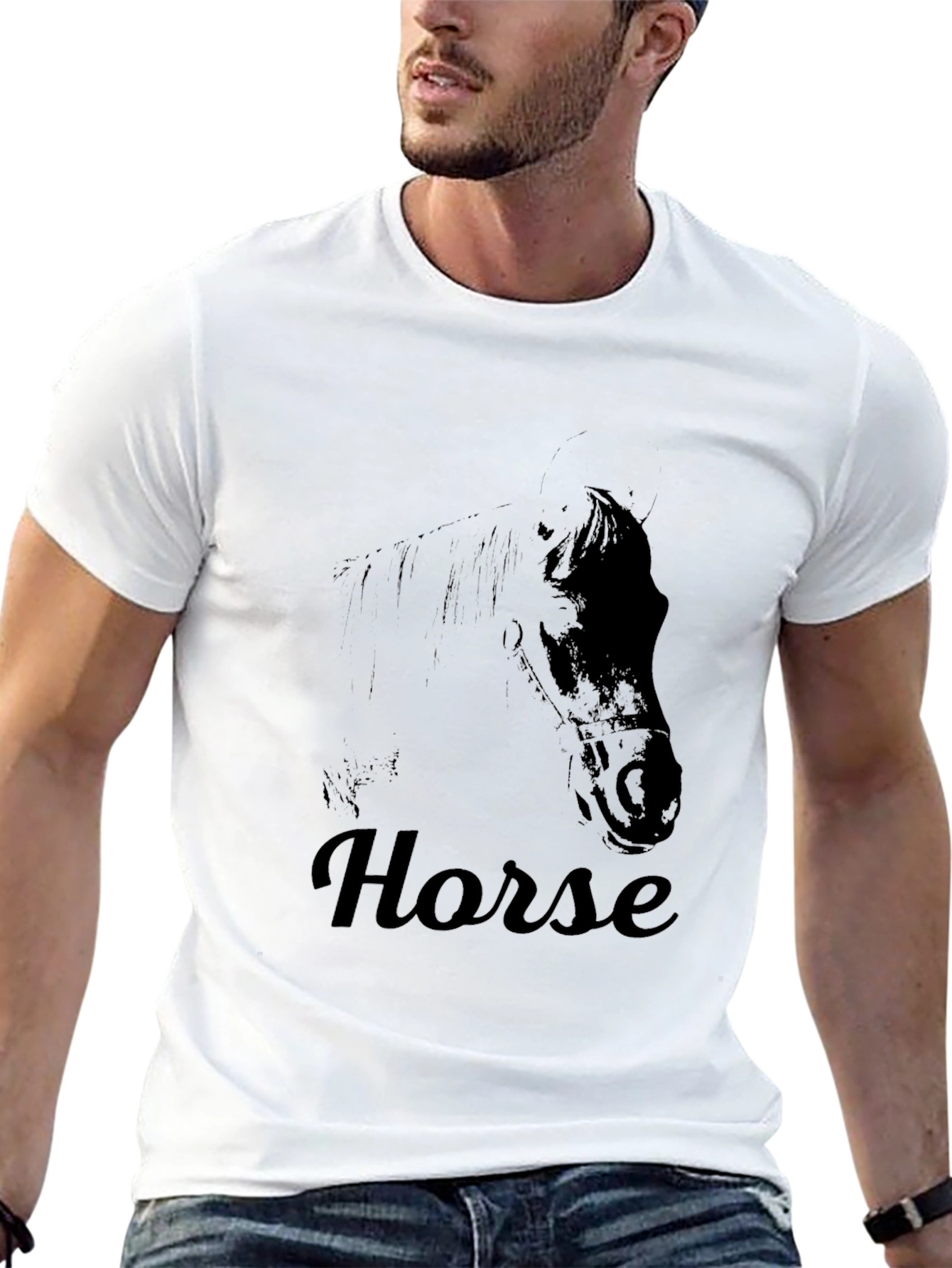 Black Horse Graphic Tee - Soft & Stylish
