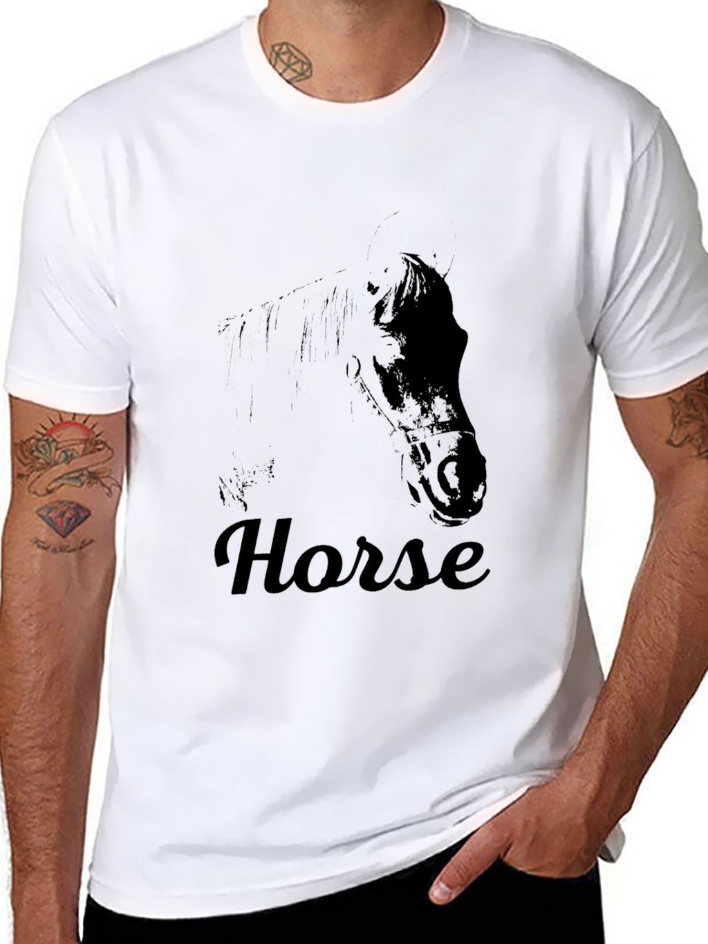 Black Horse Graphic Tee - Soft & Stylish