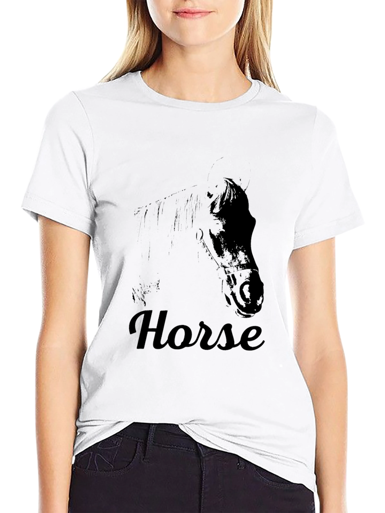 Black Horse Graphic Tee - Soft & Stylish