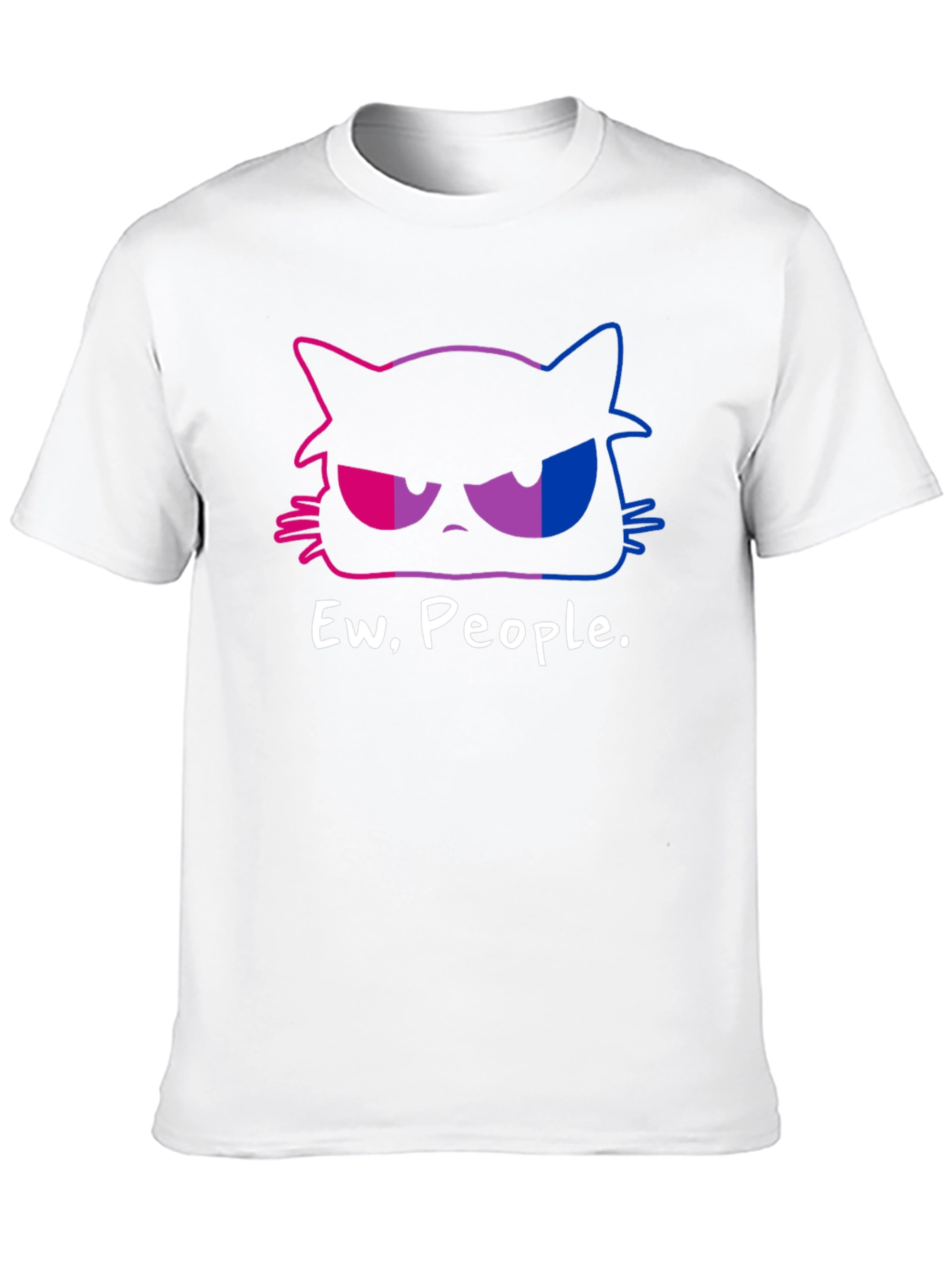 Grumpy Cat Ew People Bi Pride T-Shirt