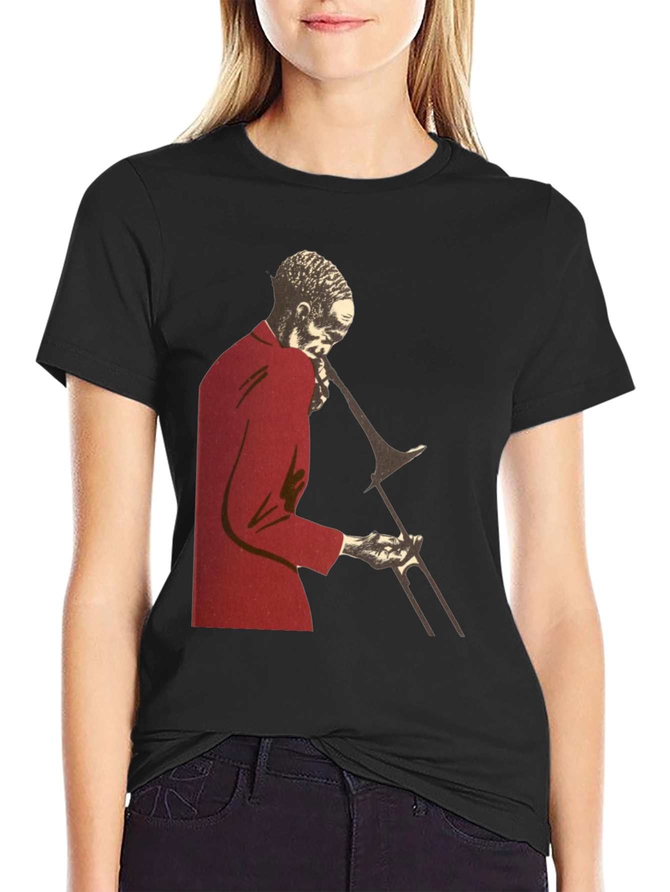 Jazz Trombone Player T-Shirt - Black