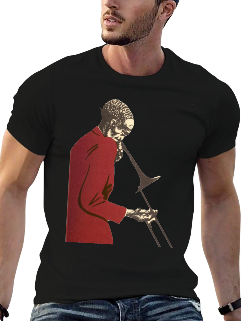 Jazz Trombone Player T-Shirt - Black
