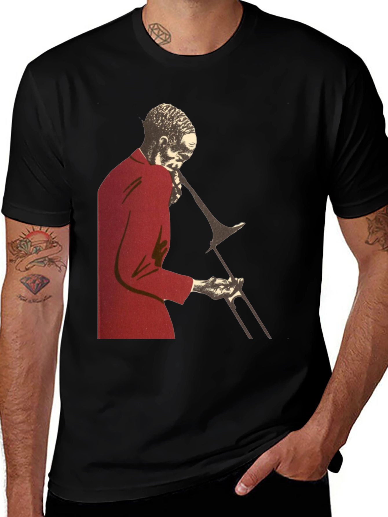 Jazz Trombone Player T-Shirt - Black