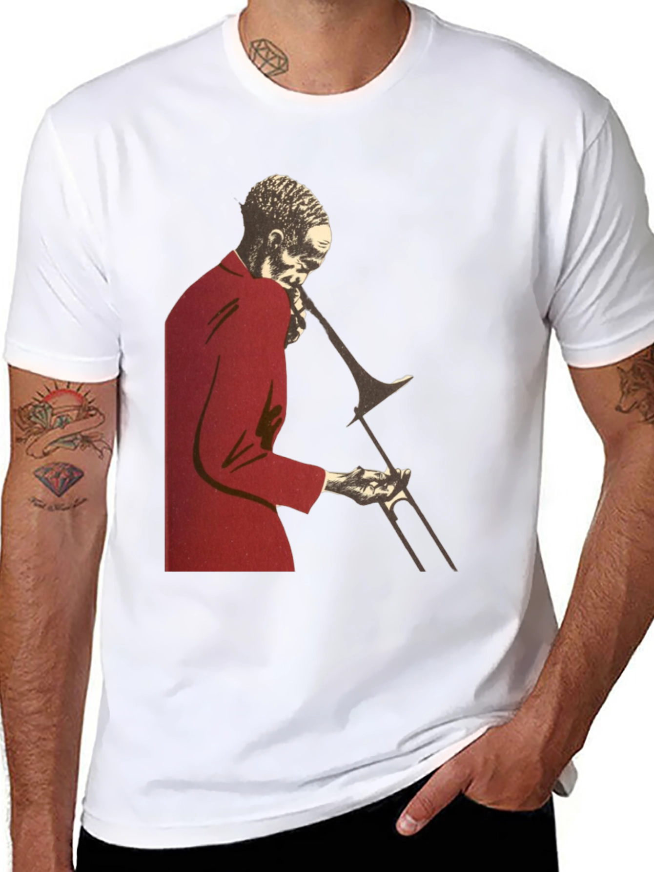 Jazz Trombone Player T-Shirt - Black