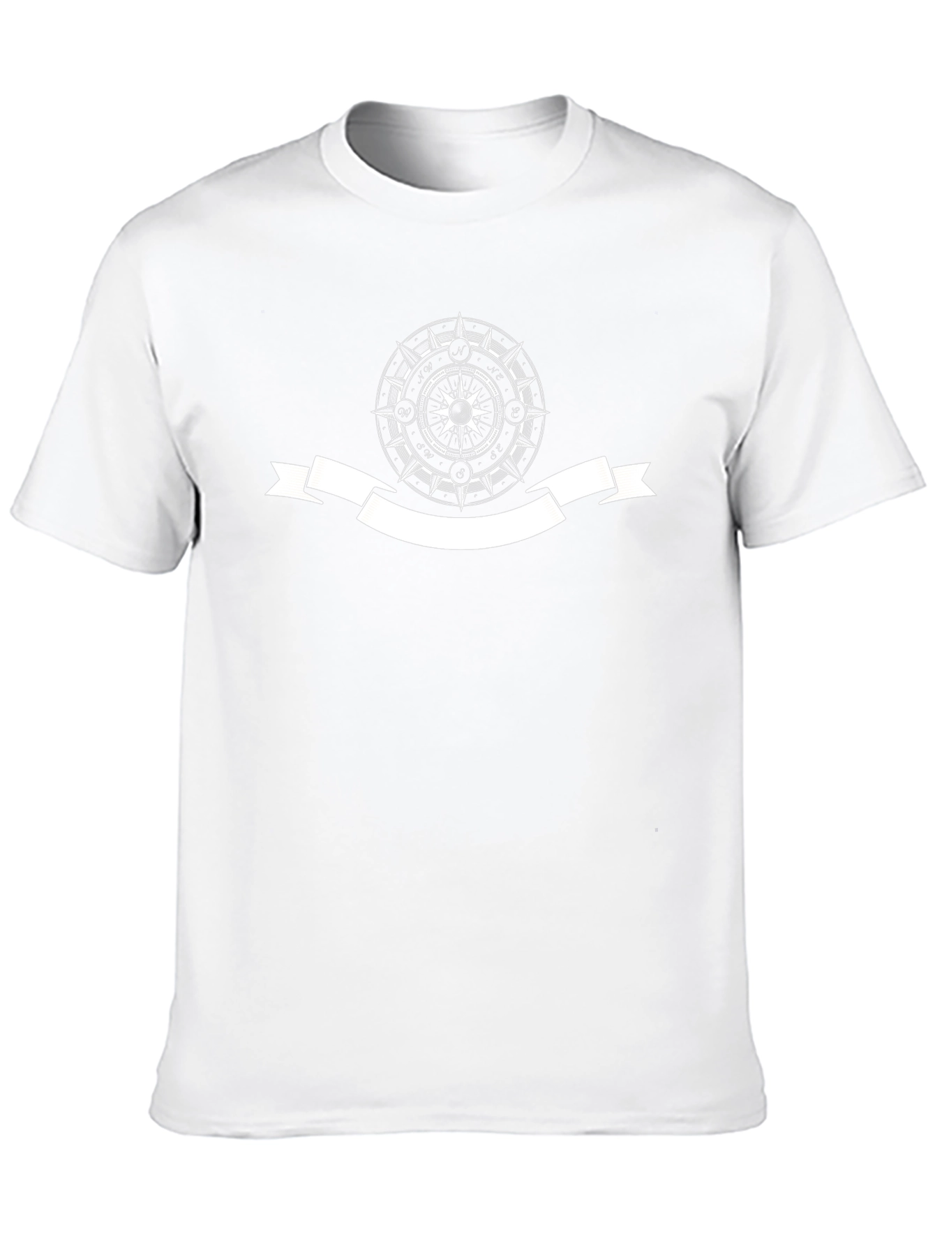 Nautical Compass Graphic Mens Black T-Shirt