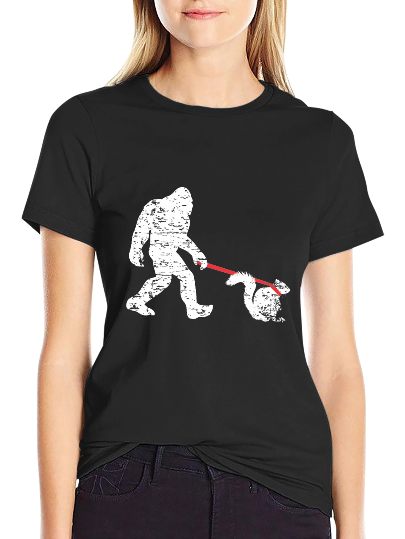 Bigfoot Walking Squirrel T-Shirt - Funny Graphic Tee