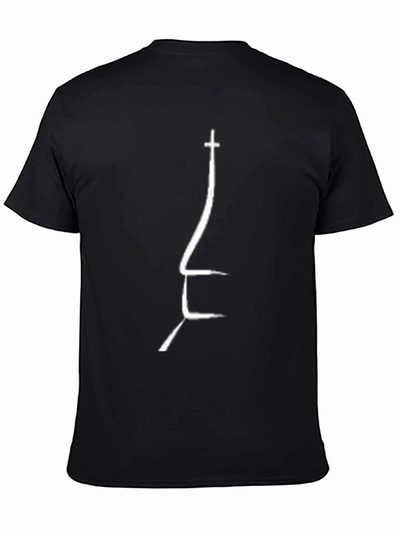 Minimalist Church Outline Black T-Shirt
