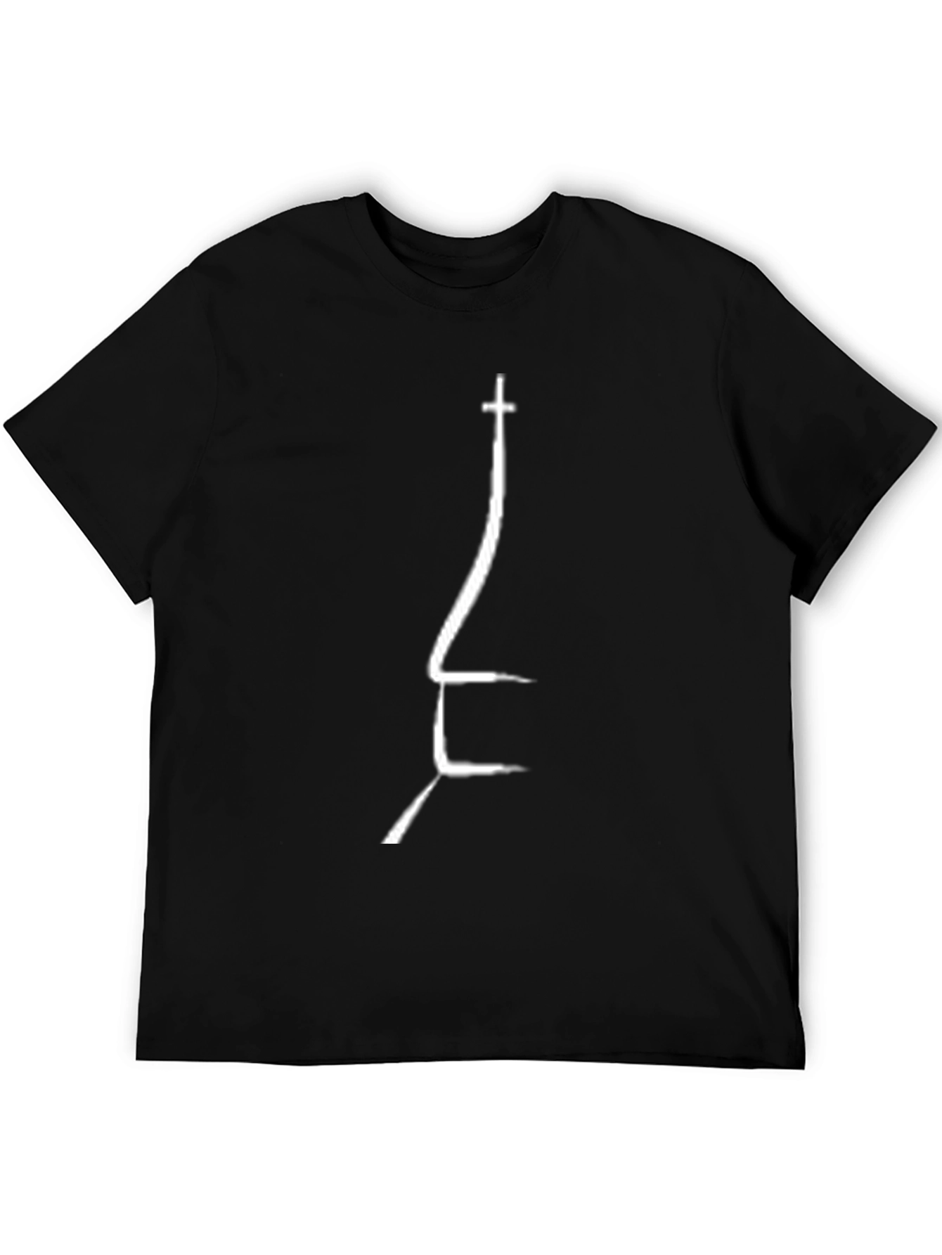 Minimalist Church Outline Black T-Shirt