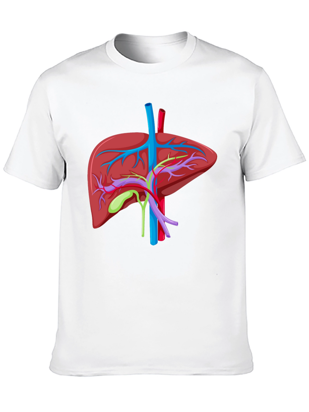 Anatomical Liver Graphic T-Shirt - Black Cotton Tee