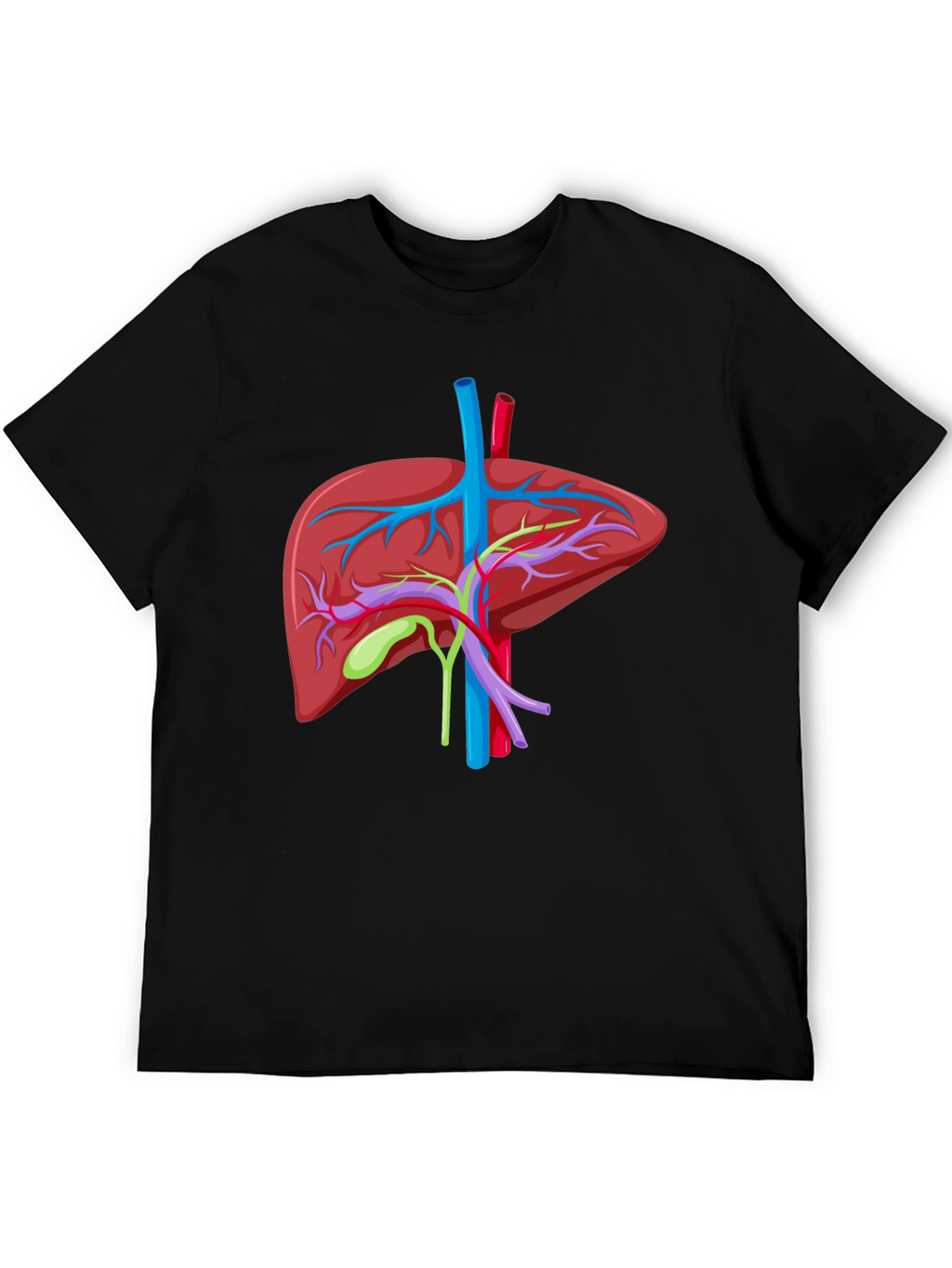 Anatomical Liver Graphic T-Shirt - Black Cotton Tee
