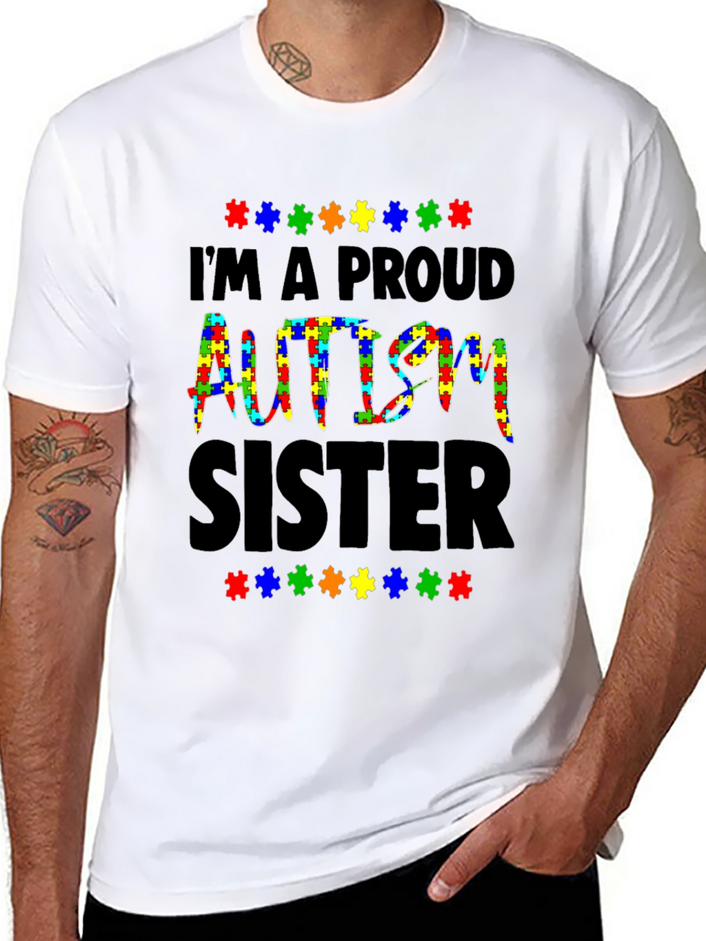 Proud Autism Sister T-Shirt Awareness Tee