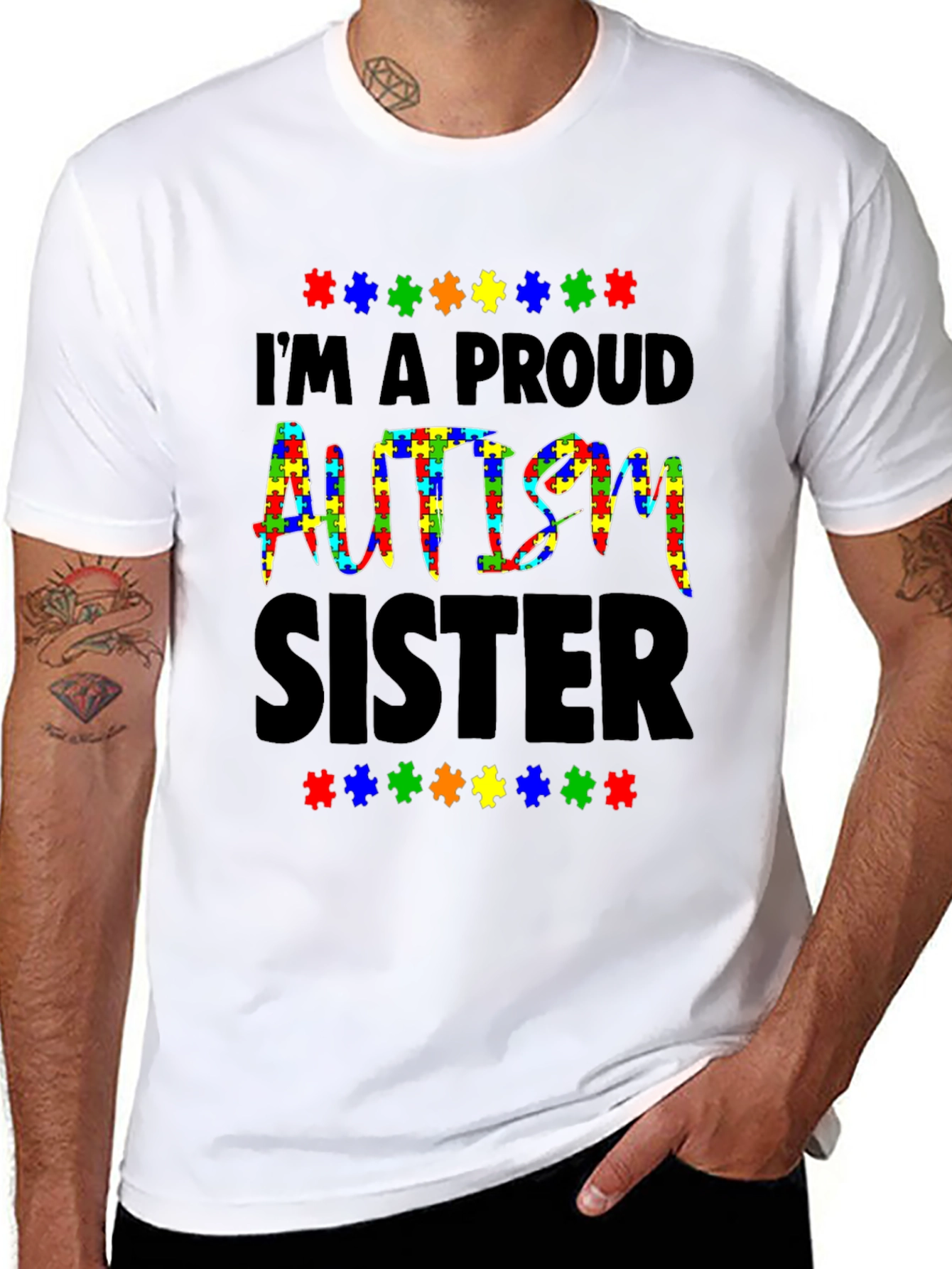 Proud Autism Sister T-Shirt Awareness Tee
