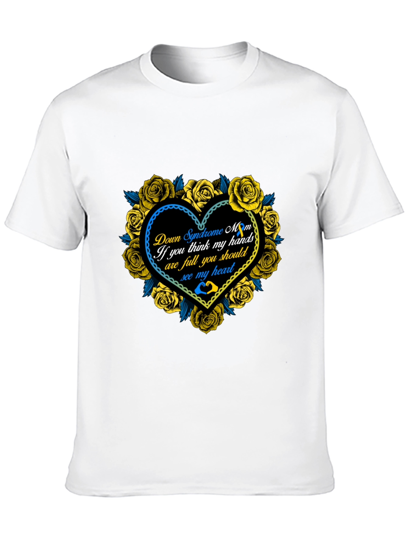 Down Syndrome Mom Heart Roses T-Shirt