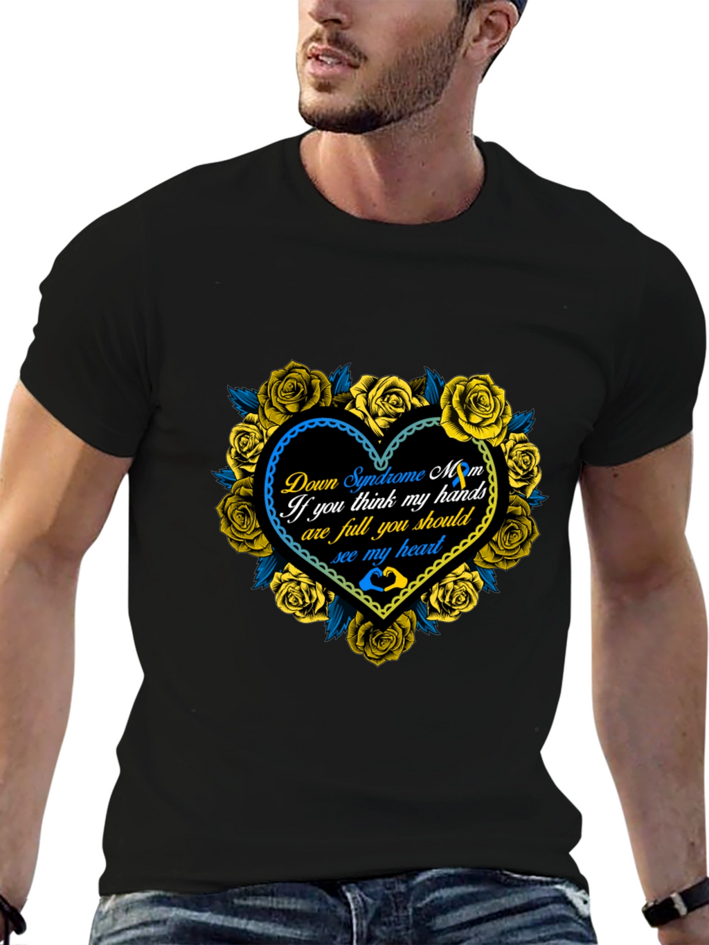 Down Syndrome Mom Heart Roses T-Shirt