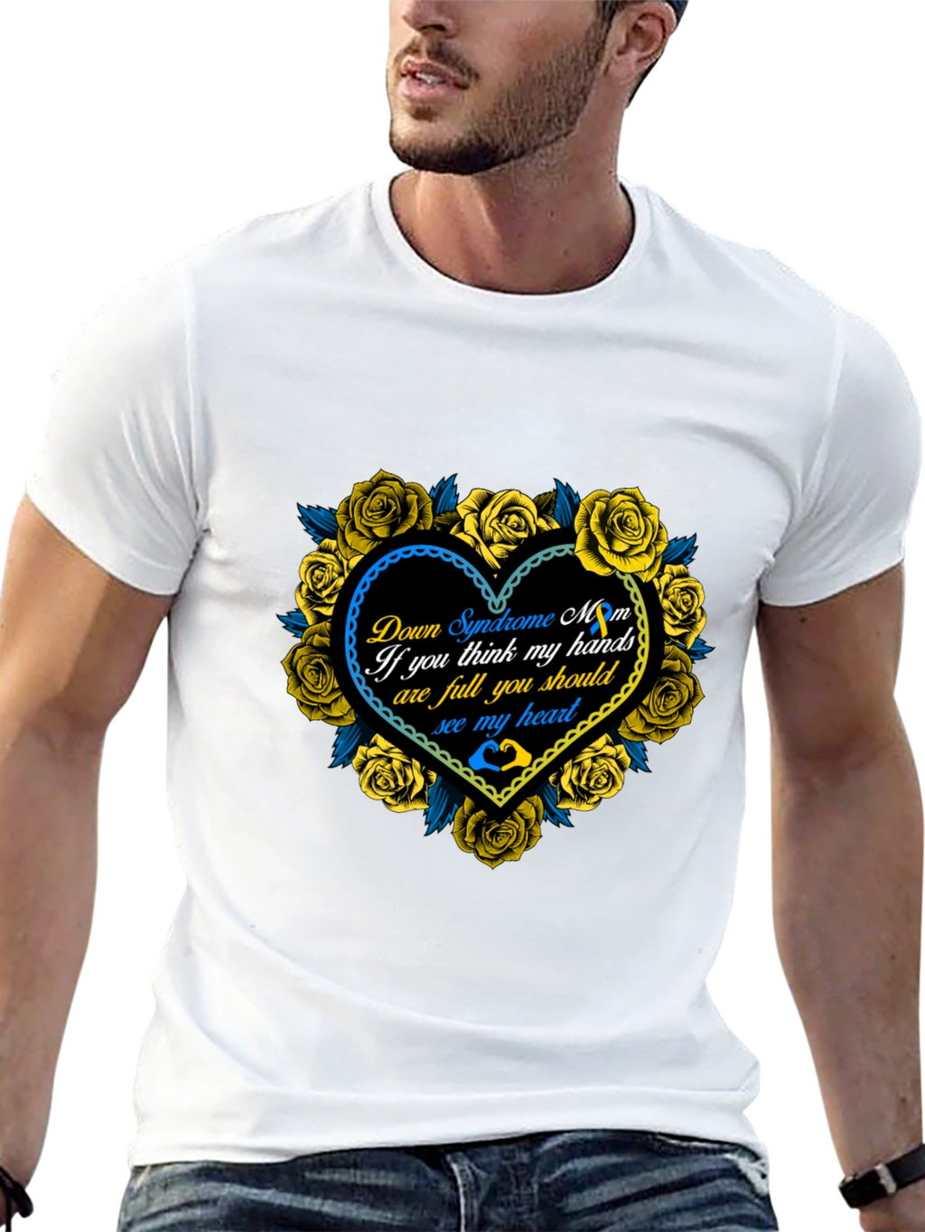 Down Syndrome Mom Heart Roses T-Shirt