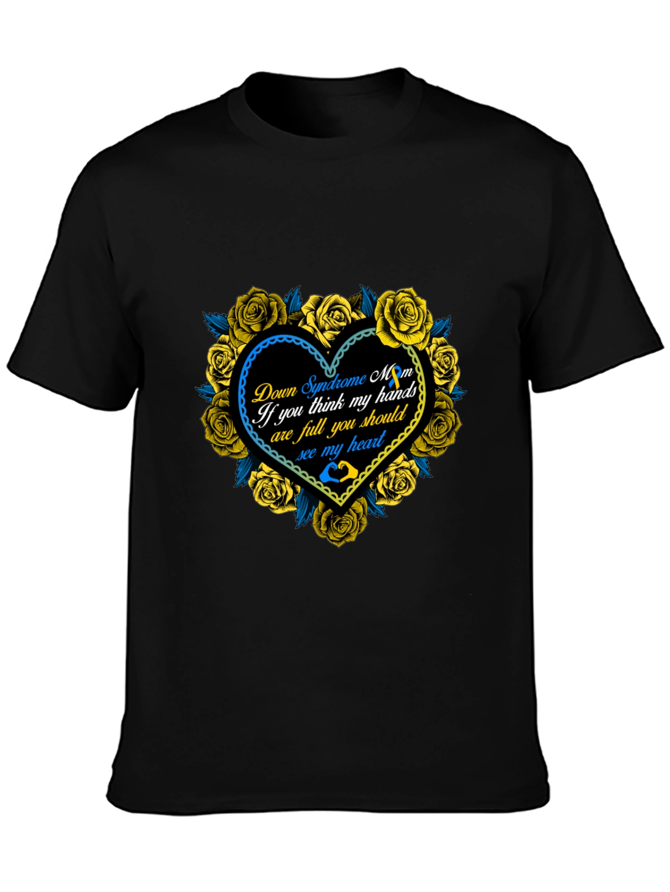 Down Syndrome Mom Heart Roses T-Shirt
