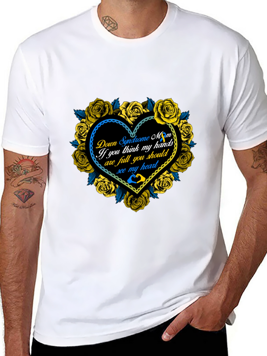Down Syndrome Mom Heart Roses T-Shirt