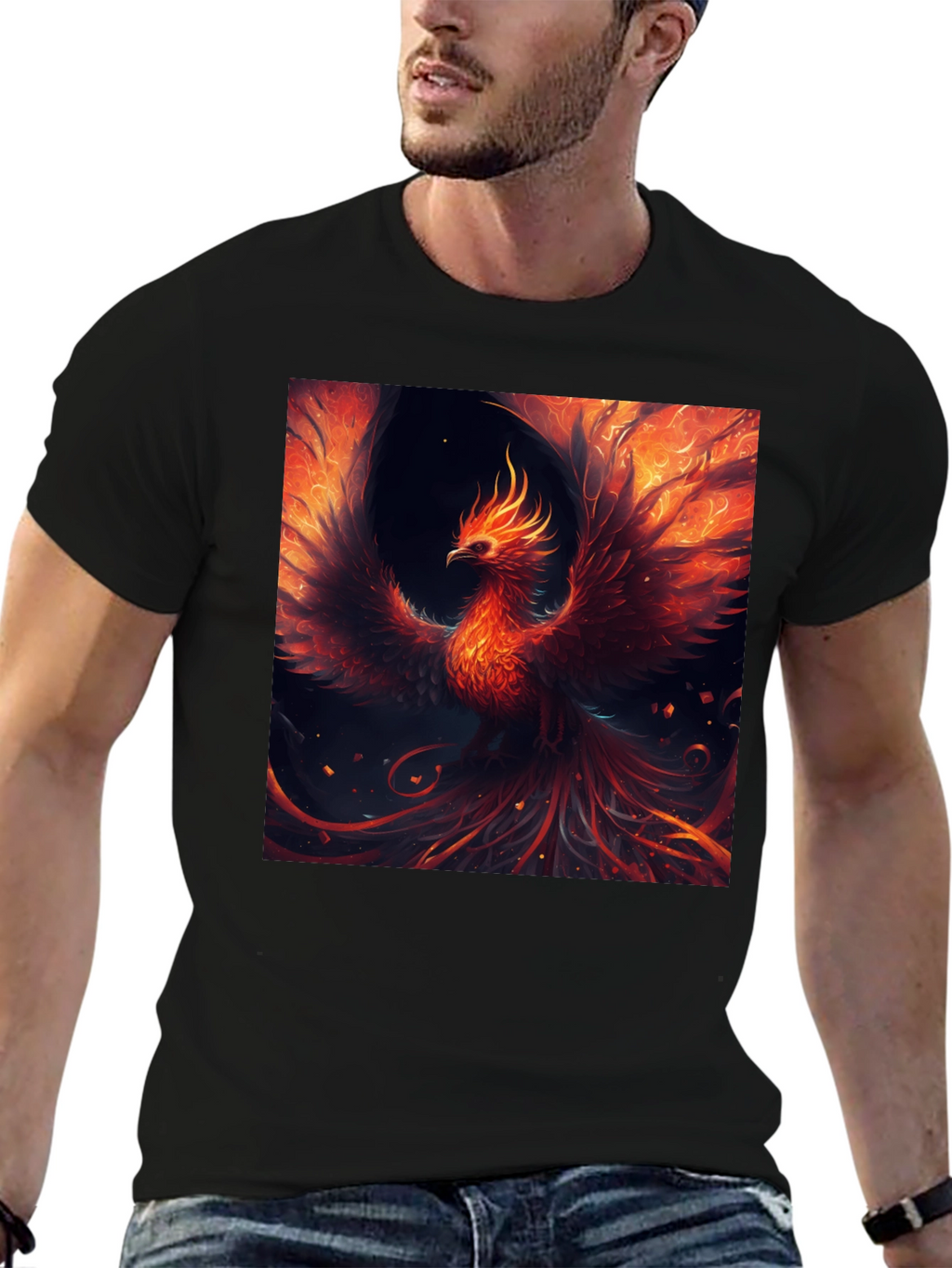 Fiery Phoenix Graphic Tee - Bold Design
