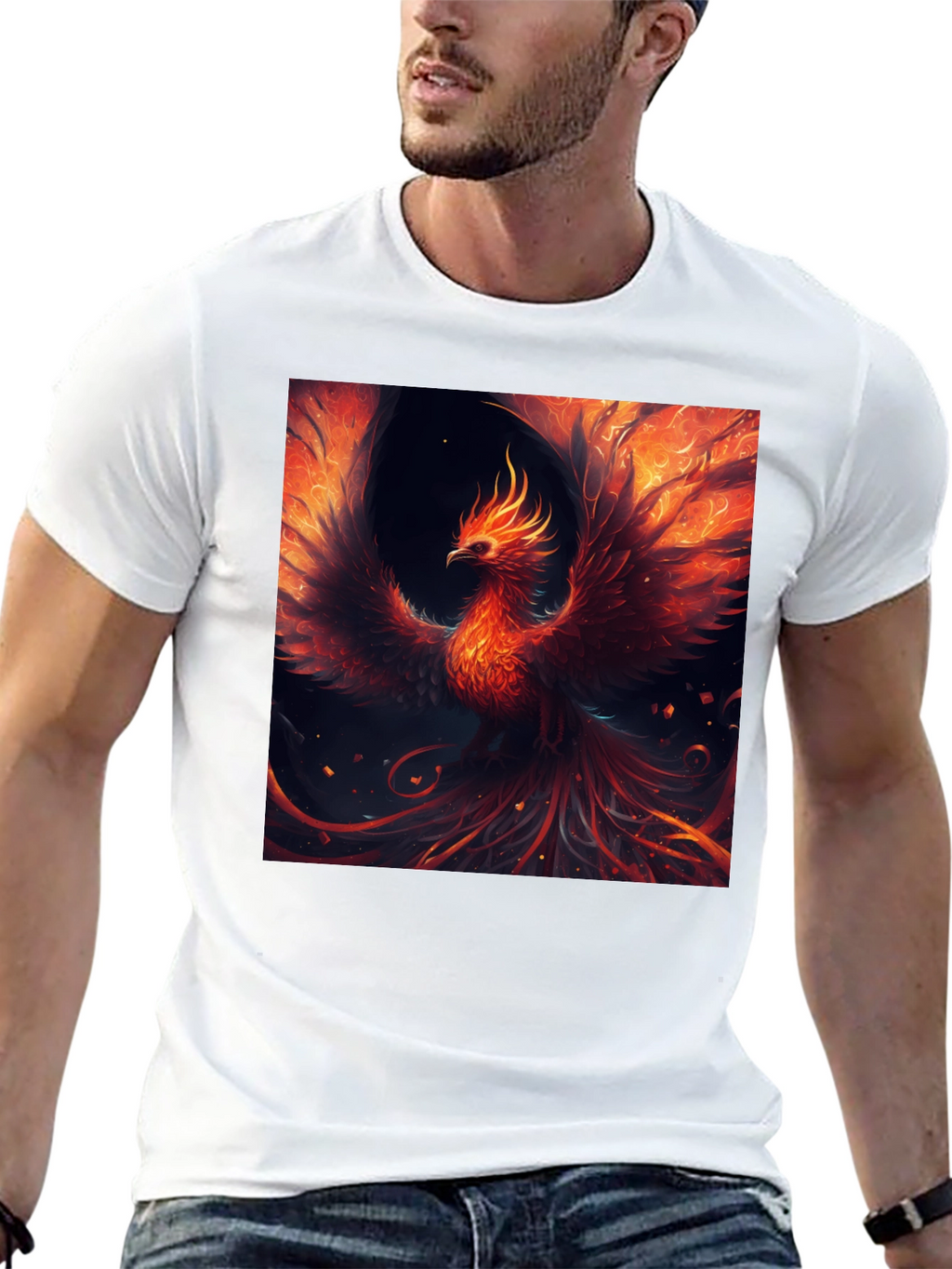Fiery Phoenix Graphic Tee - Bold Design