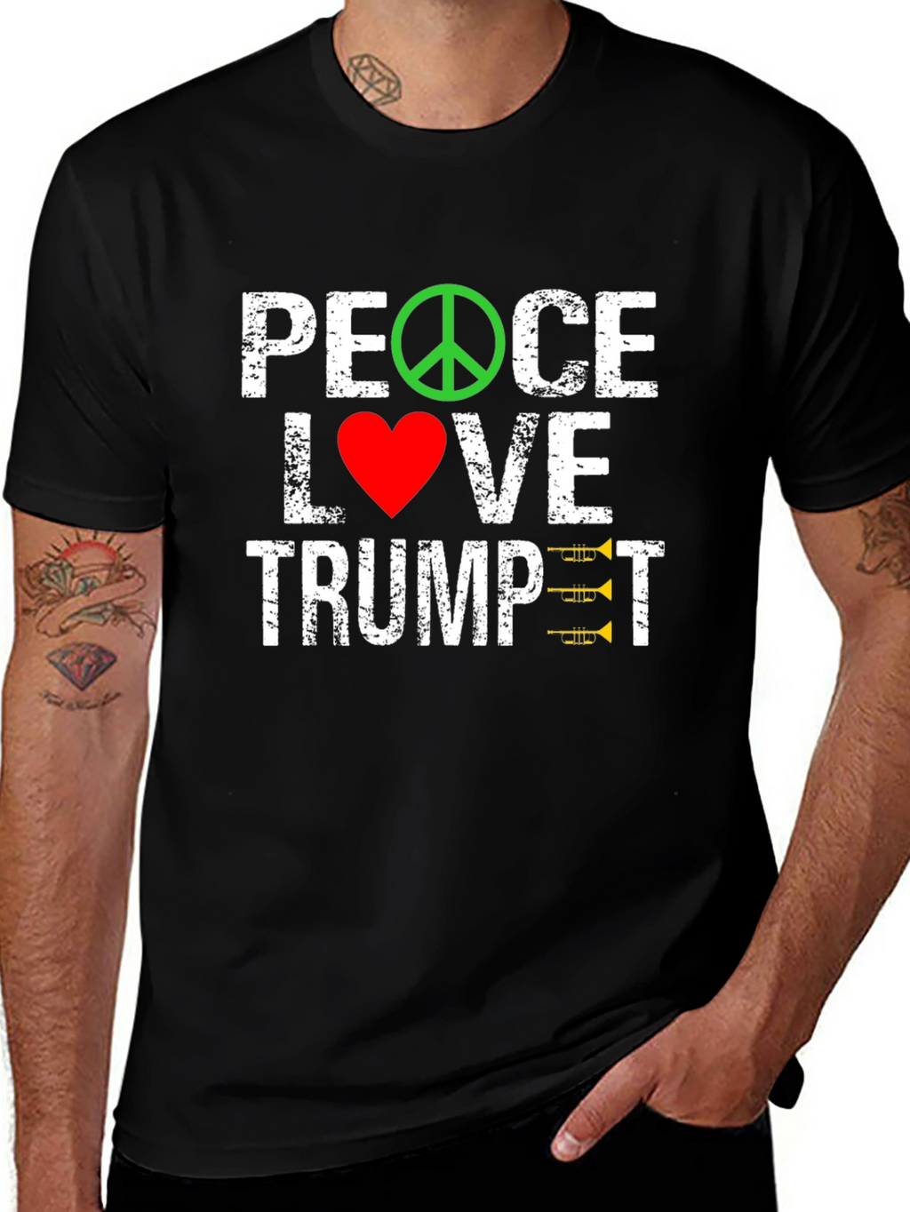 Peace Love Trumpet Graphic Tee