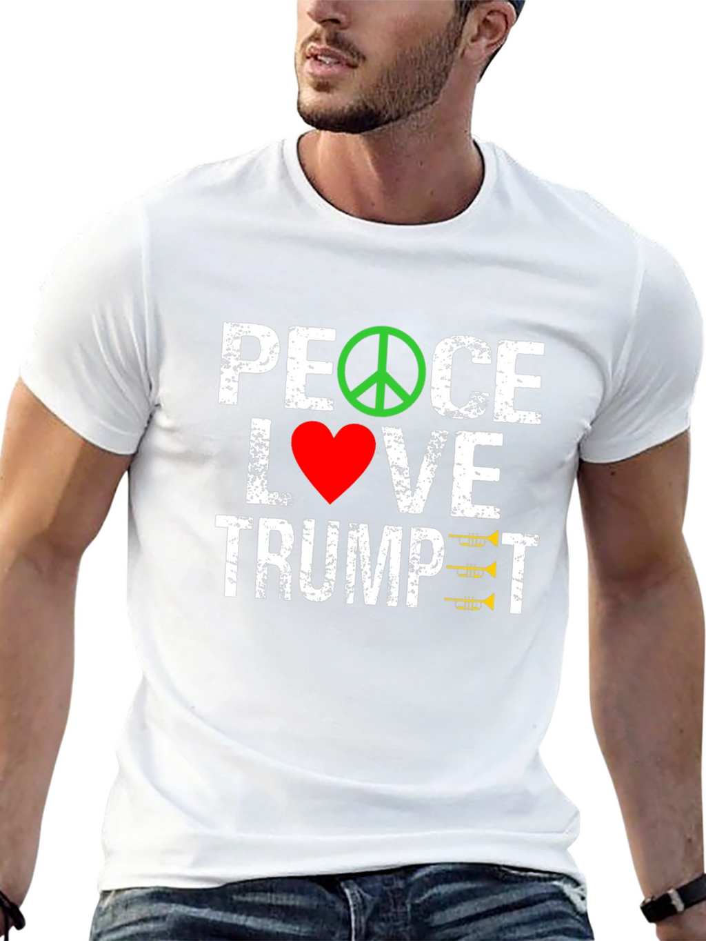 Peace Love Trumpet Graphic Tee