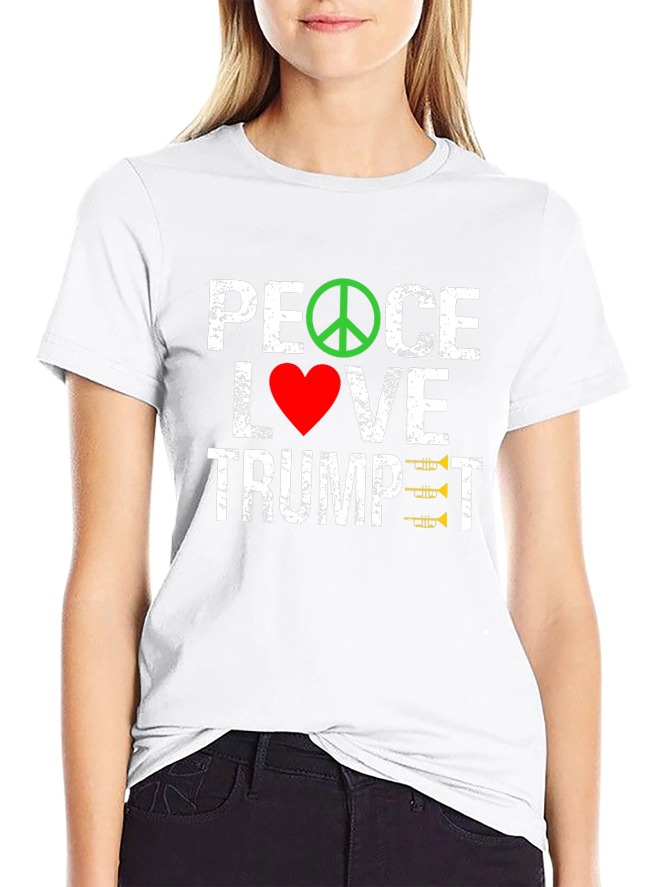 Peace Love Trumpet Graphic Tee
