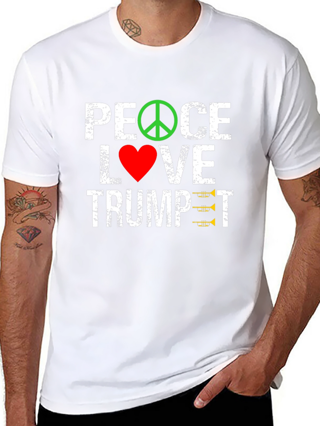 Peace Love Trumpet Graphic Tee