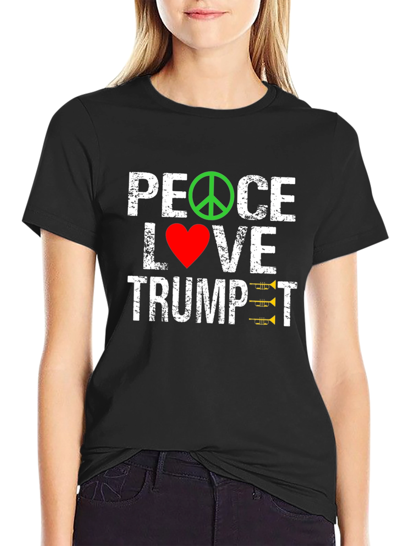 Peace Love Trumpet Graphic Tee