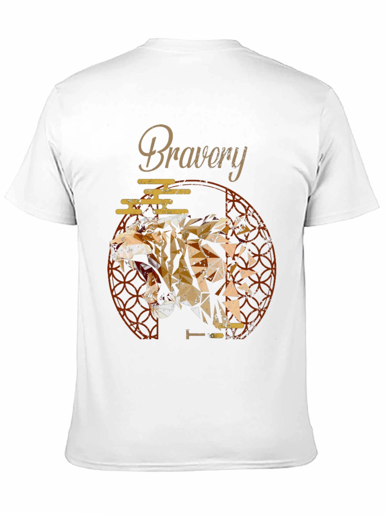 Bravery Tiger Geometric Mens T-Shirt