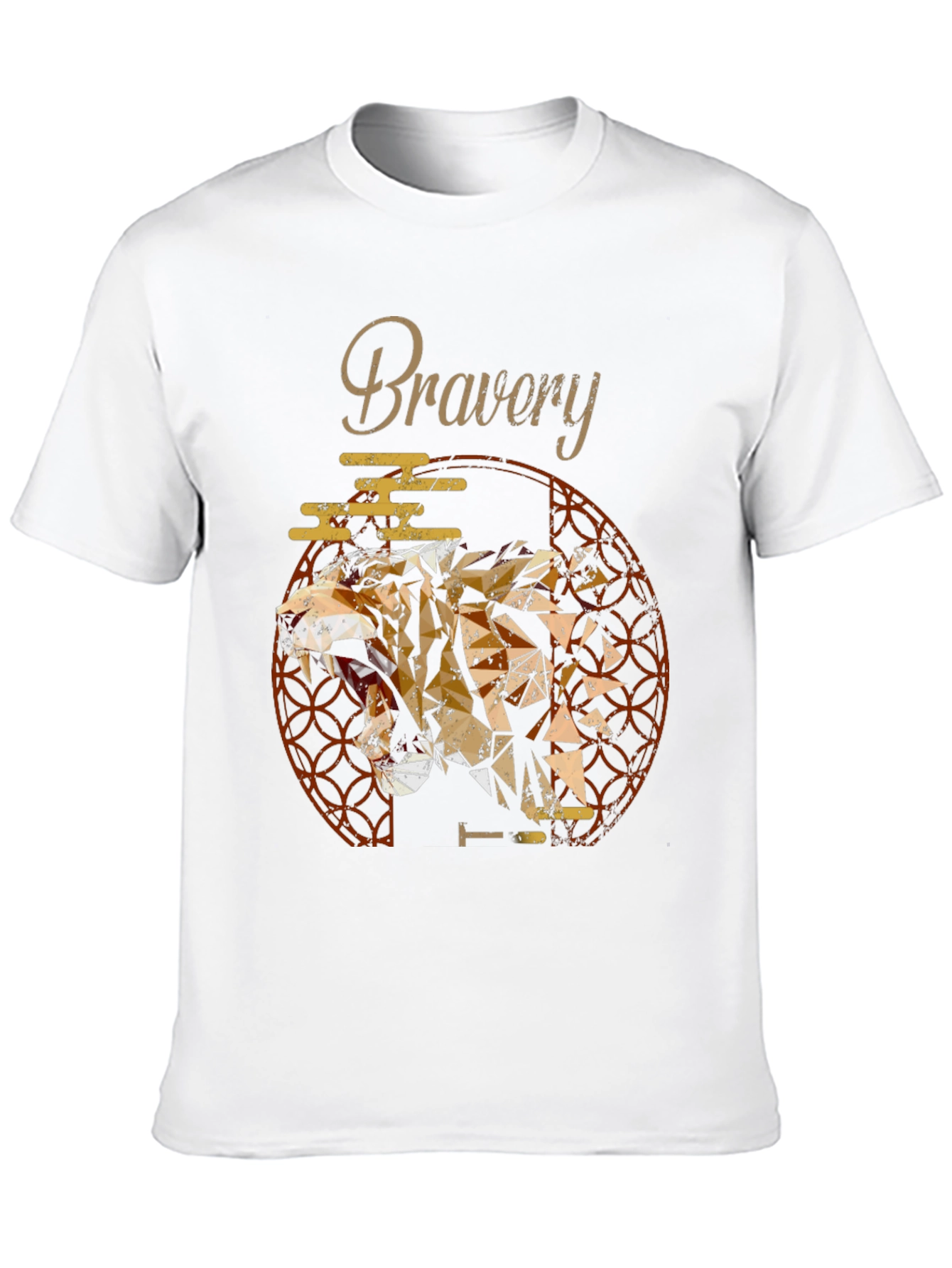 Bravery Tiger Geometric Mens T-Shirt
