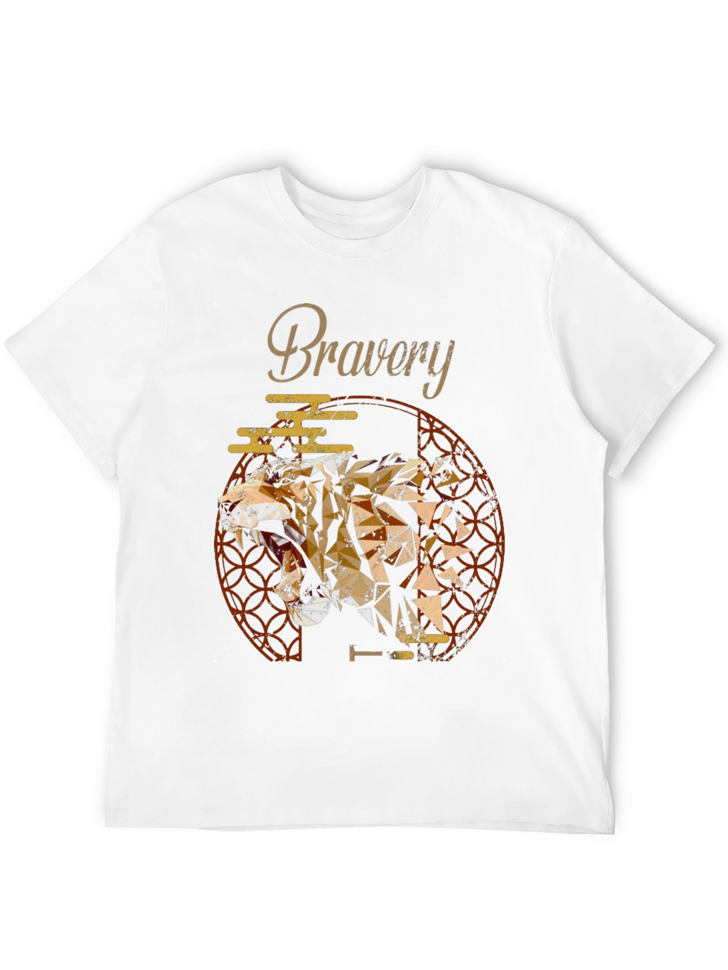 Bravery Tiger Geometric Mens T-Shirt