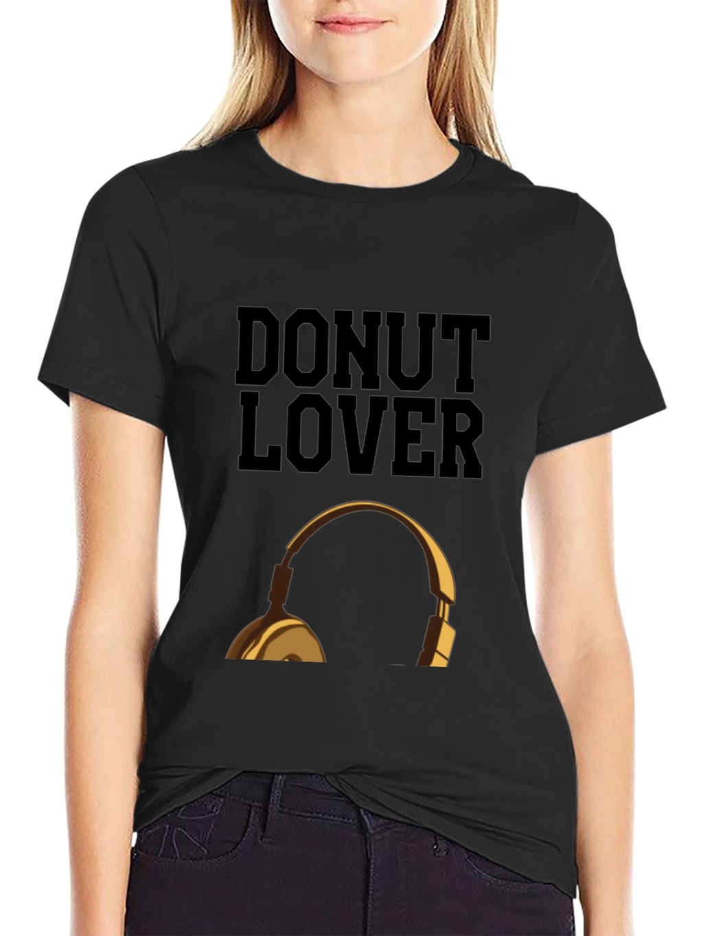 Donut Lover Headphones Graphic T-Shirt