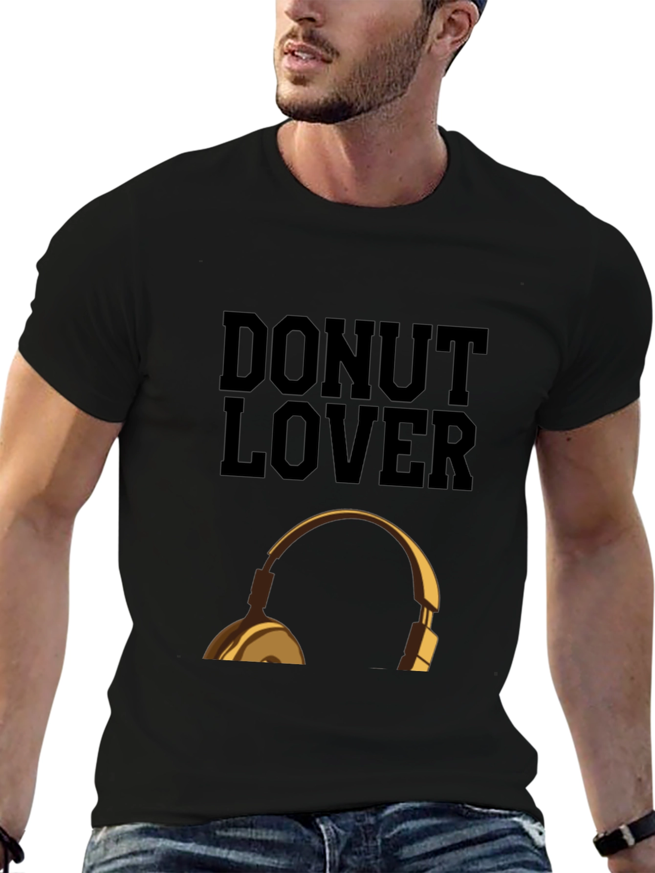 Donut Lover Headphones Graphic T-Shirt