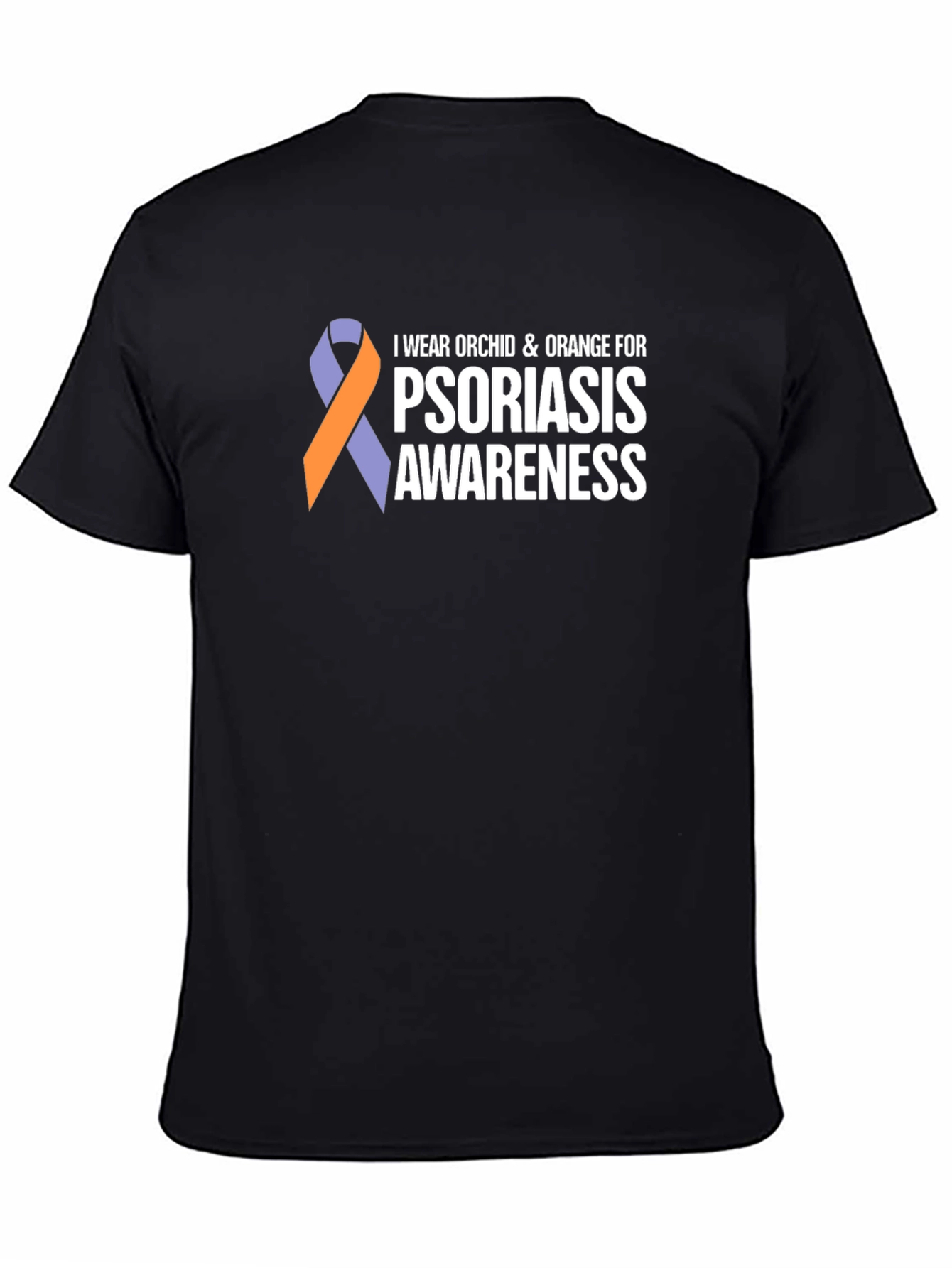 Psoriasis Awareness T-Shirt - Orchid and Orange Ribbon Tee