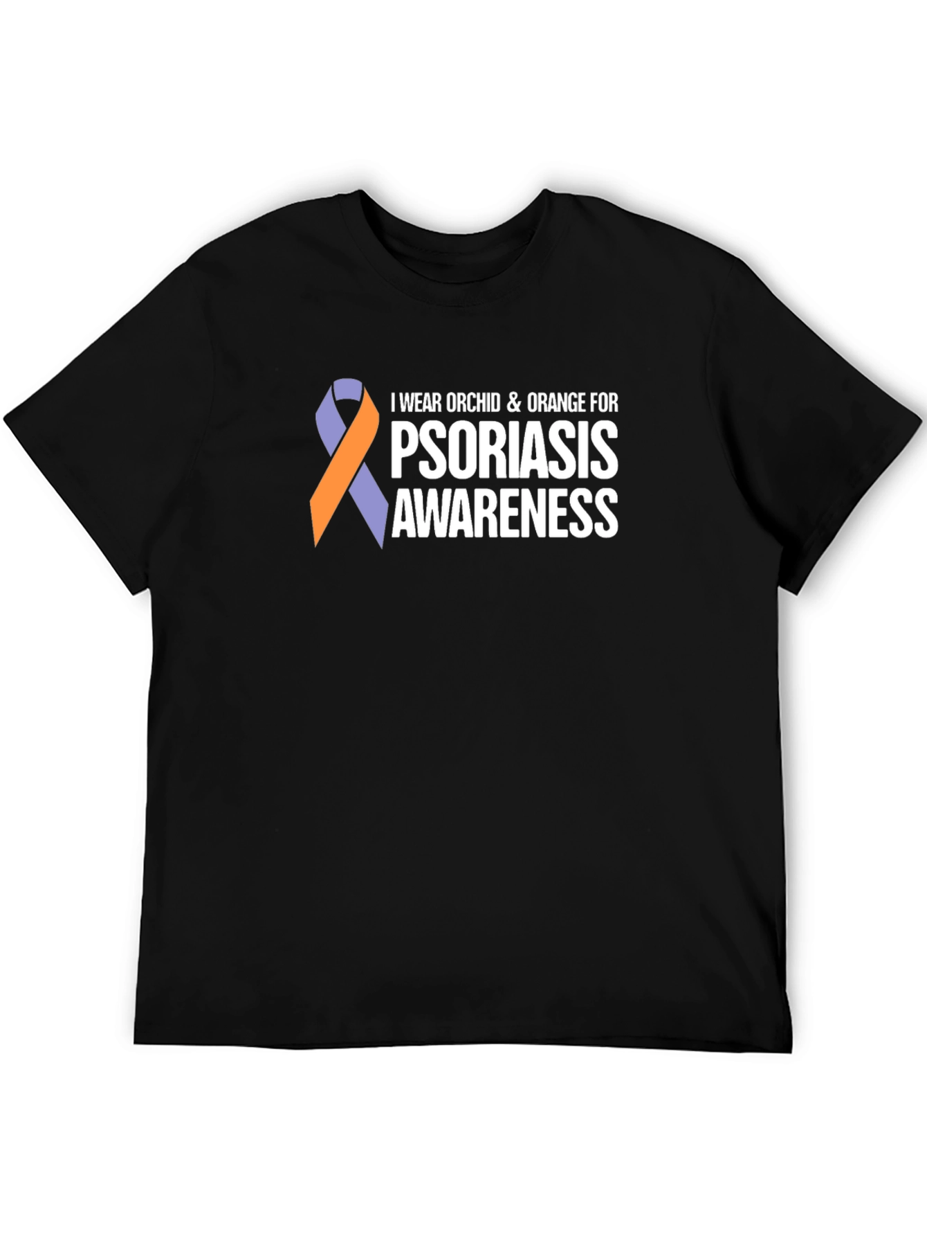 Psoriasis Awareness T-Shirt - Orchid and Orange Ribbon Tee