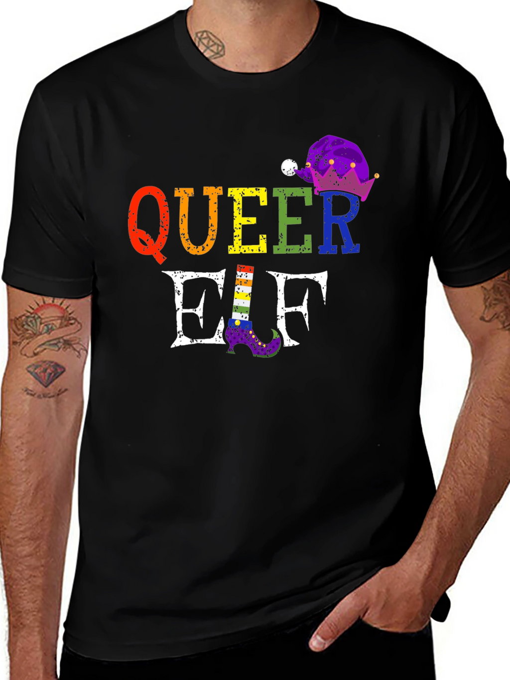 Queer Elf Rainbow Pride T-Shirt