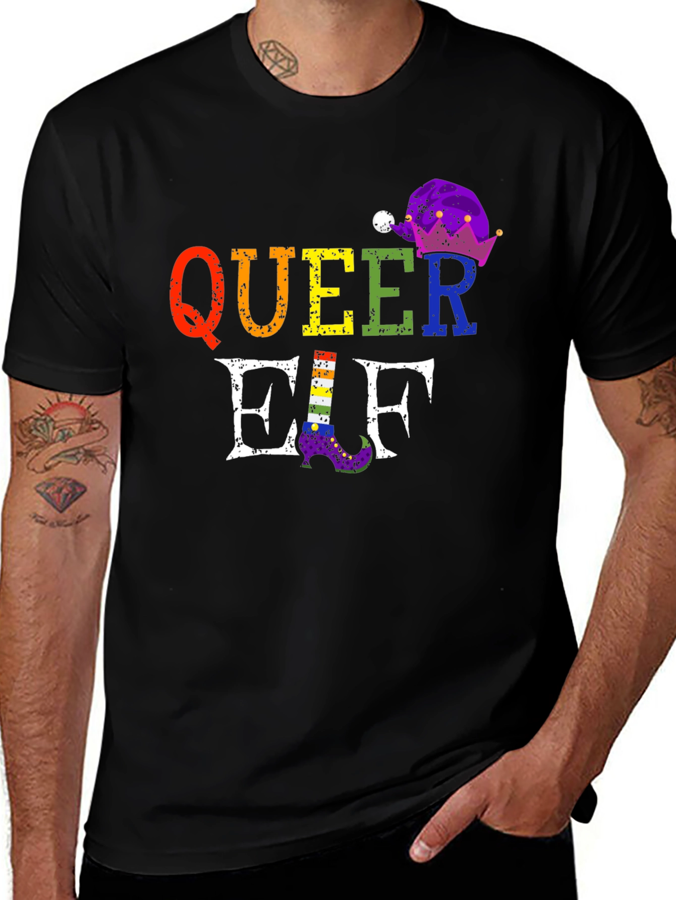 Queer Elf Rainbow Pride T-Shirt