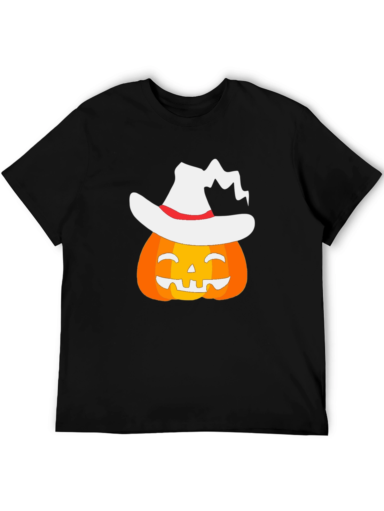 Halloween Pumpkin Witch Hat Graphic T-Shirt